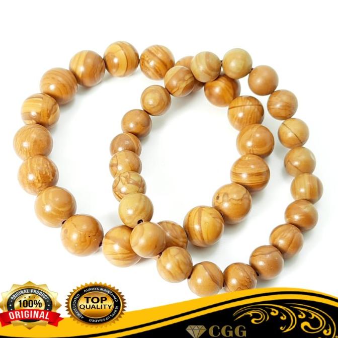 Gelang Tangan Batu Akik Fosil Kayu Original Stone