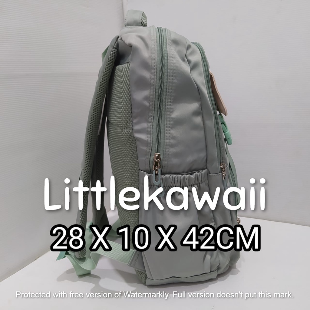 LK/Tas Ransel laptop Backpack Parasut Sekolah Fashion Korean Style Anak Remaja Gesper Bear Liang Wei Import