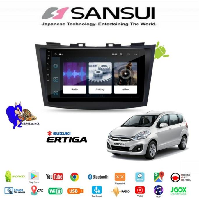 Head Unit Android Ertiga / Swift Sansui 9 inch Plug And Play