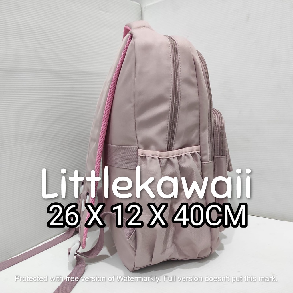 LK/Tas Ransel Laptop Backpack Sekolah Fashion Korean Style Remaja Dewasa Kantong Gesper Kekemi Import