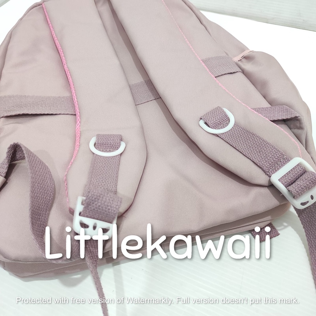 LK/Tas Ransel Laptop Backpack Sekolah Fashion Korean Style Remaja Dewasa Kantong Gesper Kekemi Import