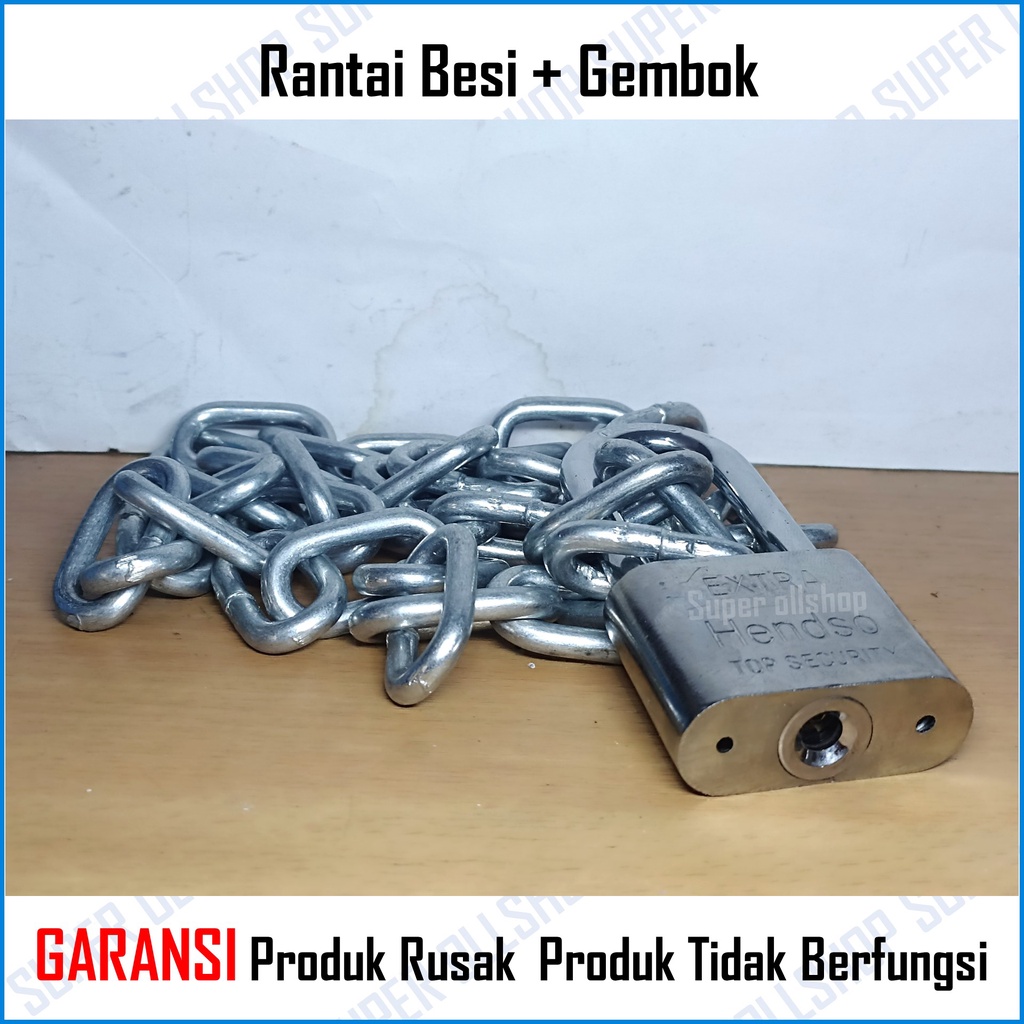 Rantai Kapal 3/16 Inch 1 Meter Rante Besi Gembok 50 Mm Pagar Pintu Rumah / Rantai Besi / Kapal Galvanized 5 Mm 3/16 inch Panjang 1 Meter