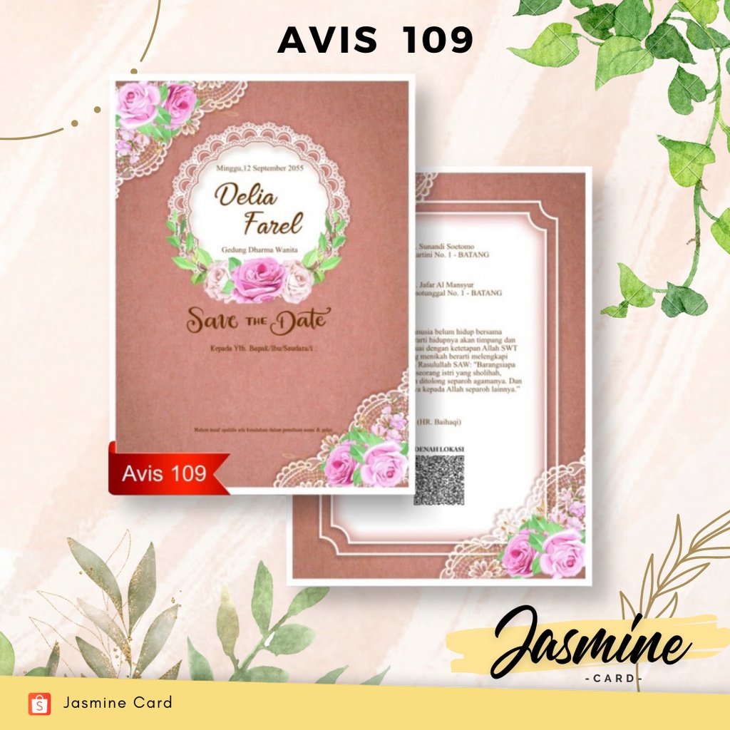 BLANGKO UNDANGAN PERNIKAHAN TERMURAH AVIS 109