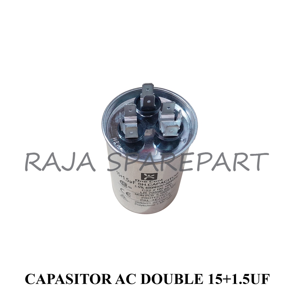 Capasitor Running AC Double 15+1,5UF