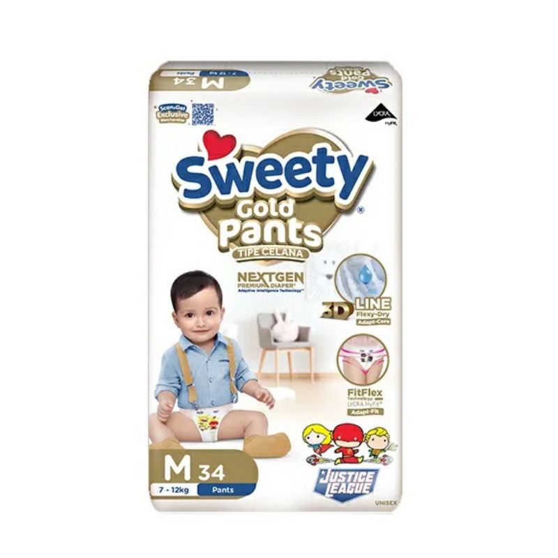 Sweety Gold Pants M34 / Popok Celana Bayi