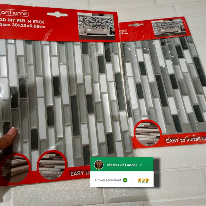 DIY Sticker Mozaik Pengganti Dinding Keramik Dapur 30x25 cm Hitam