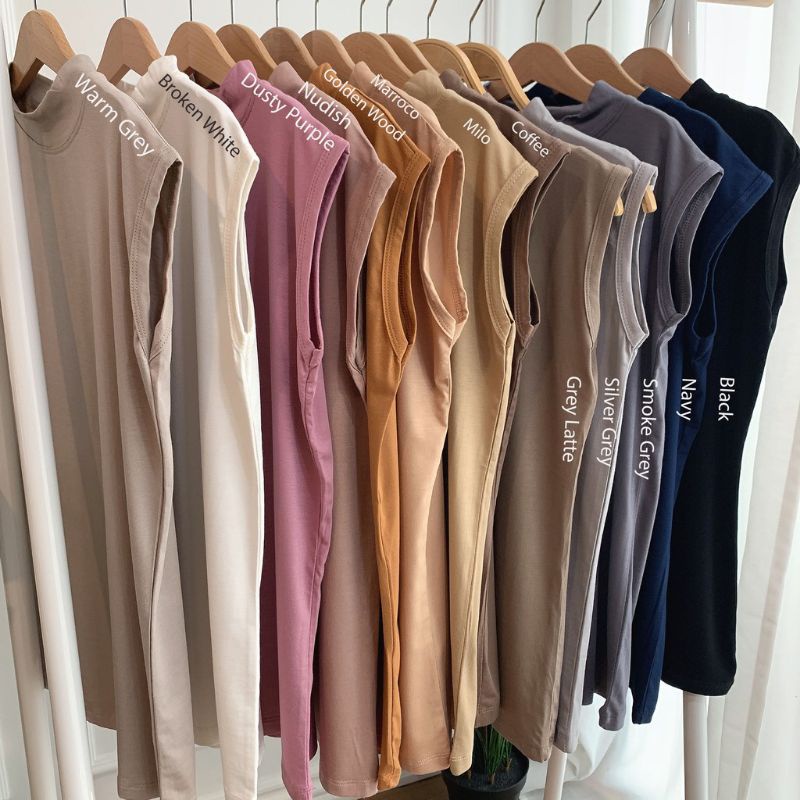 MANSET BUNTUNG YUKENSI RAYON PREMIUM SOFT MANSET ADEM STRECH INNER MANSET ANTI BAU MANSET KOREA MANSET MUSLIM TANPA LENGAN LEKBONG SIZE XL-XXL BB 45 - 75 BISA COD