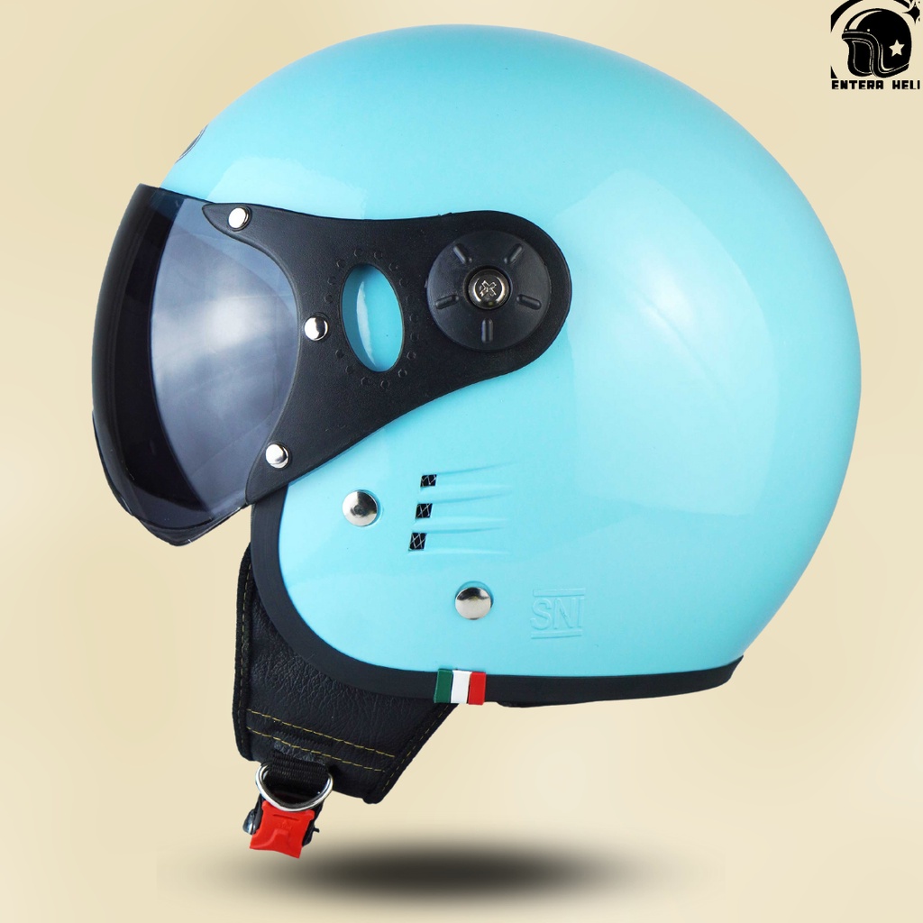 Helm Bogo Retro Pilot Ori Pria Wanita Hijab Dewasa Warna Terkini SNI