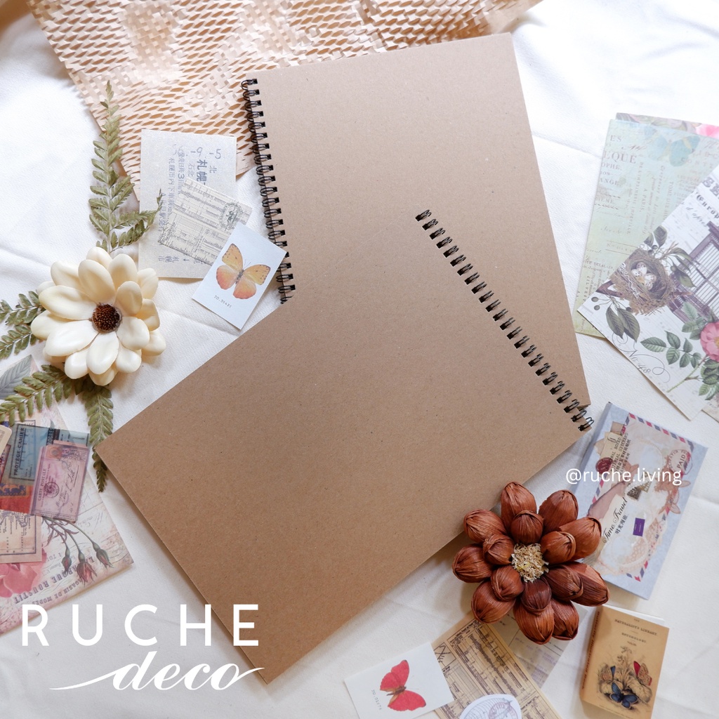 

RUCHE DECO - Scrapbook Album A4 Scrapbook Album Vintage Story Book Notebook Photo Journal