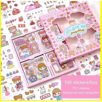 

✤tomonimart✤ PART 1 - Sticker Momo Cewek/Cowok Motif Momo Kartun Korea Cute Anti Air Dekorasi Handbook Scrapbook Botol dan Alat Plastik lainnya / Sticker Tempel Anak-Anak Boneka Cantik