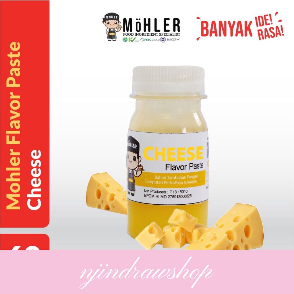 

Pasta Mohler / Pasta Makanan Minuman / Perasa Minuman / Pewarna Makanan / Pasta Mohler Rasa Keju 60gr