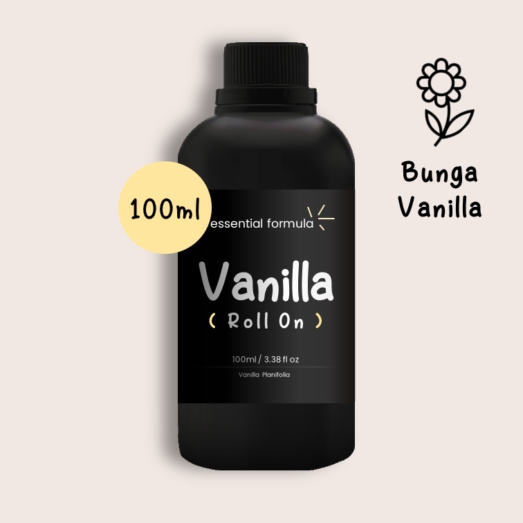 100ml Organic Vanilla Essential Oil Roll On Bunga Vanilla Murni 100%