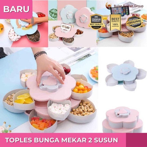 Toples bunga mekar  Toples bunga putar Toples bunga putar 2 susun