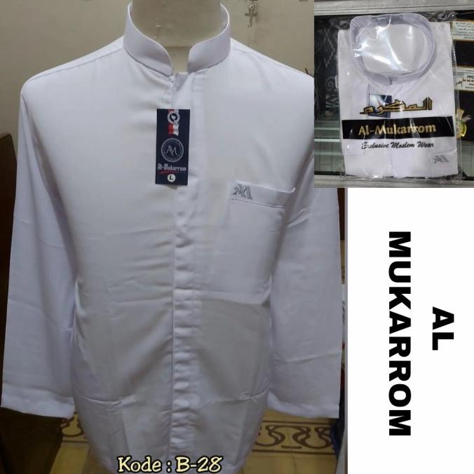 baju koko pria lengan panjang putih Al Mukarrom HOT SALE