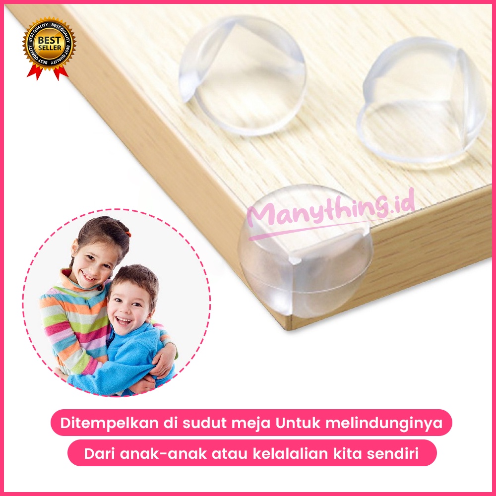 [Check Out 1000] Pelindung Sudut Meja Oval Transparan / Pengaman Siku Silicone Bening Karet 3M Ujung Kaca Kayu Lemari