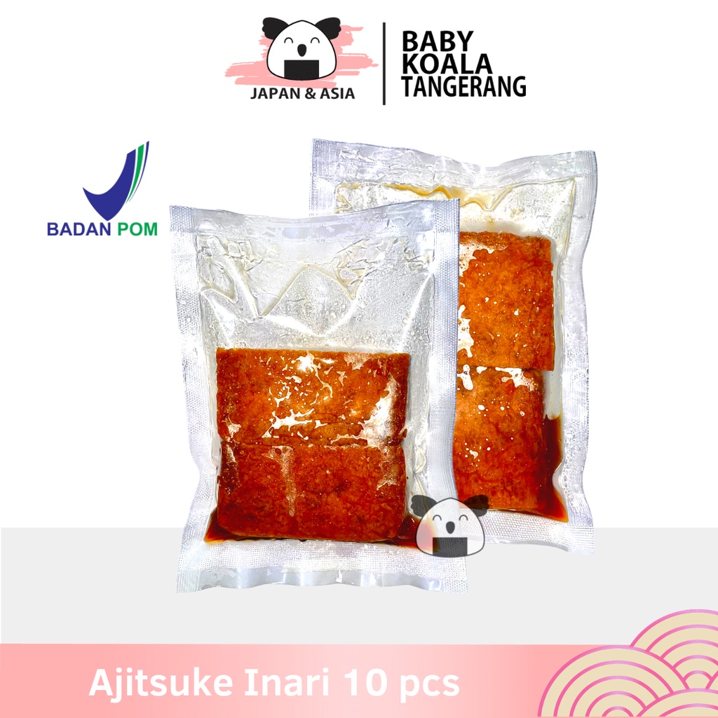 

AJITSUKE INARI AGE Kulit Tahu Jepang 10 pcs Halal │ Kantung Tahu Goreng Berbumbu untuk Sushi.