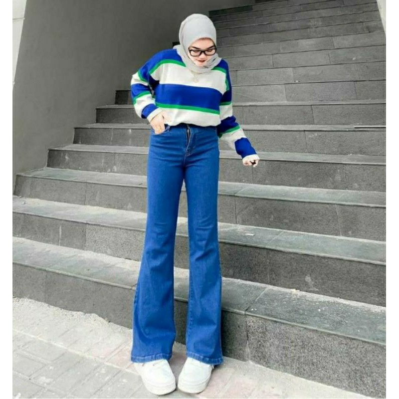 Celana Panjang Wanita Jeans Cutbray High Waist Premium || Highwaist Jeans Cutbray Wanita || Celana Cut Bray