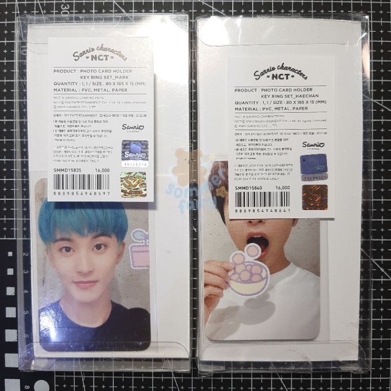 [READY STOCK, SEALED] NCT X SANRIO PHOTOCARD HOLDER KEYRING + PC SET MARK HAECHAN / CAHOL PC HOLDER