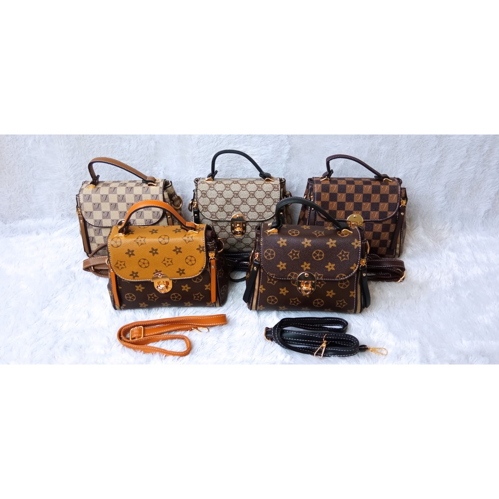 JK 3003 1KG MUAT 2PCS TAS SELEMPANG HANDBAG KECIL WANITA FASHION IMPORT MOTIF ELEGAN E5432 U4568