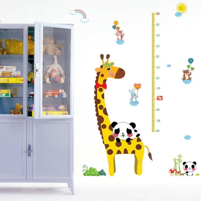 wallsticker jerapah pengukur tinggi badan