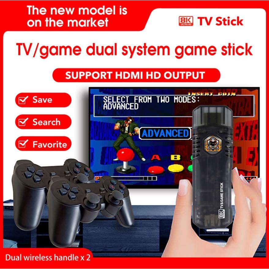 Game Box 8K Android TV Stick Retro Game Console Game Stick X8 HDMI TV