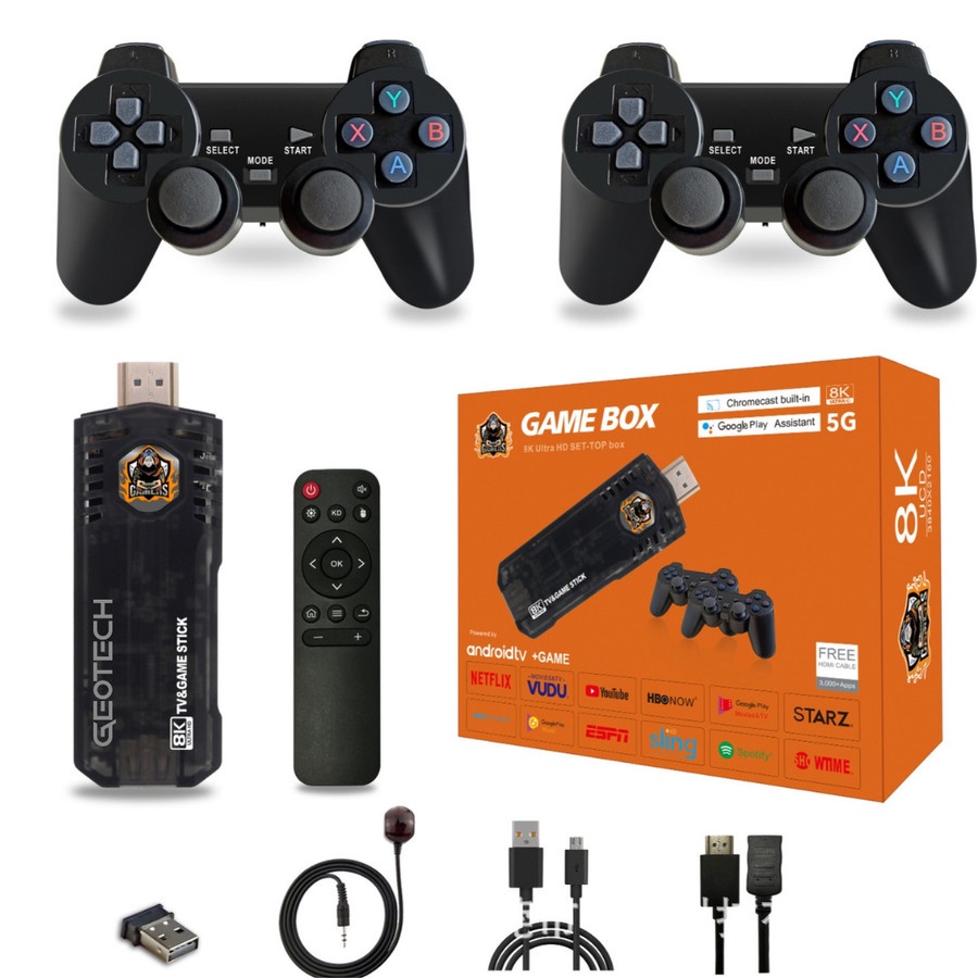 Game Box 8K Android TV Stick Retro Game Console Game Stick X8 HDMI TV