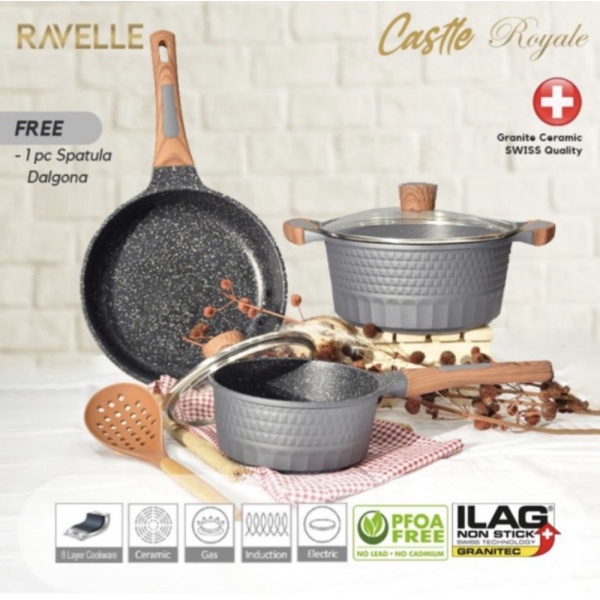 Promo Panci Set RAVELLE CASTLE ROYALE - Cookware Set - ILAG GRANITEC Limited