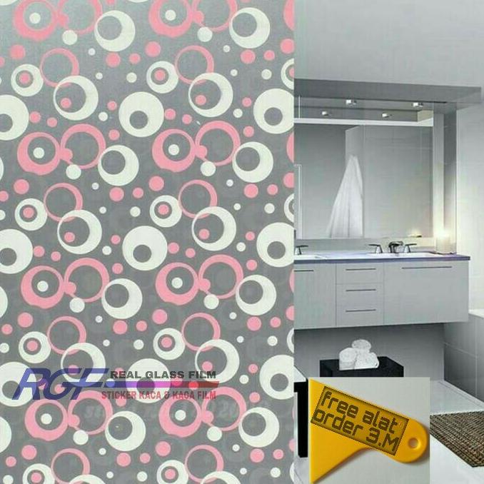 stiker/sticker kaca/kaca film/pelapis kaca/motif bulat bulat