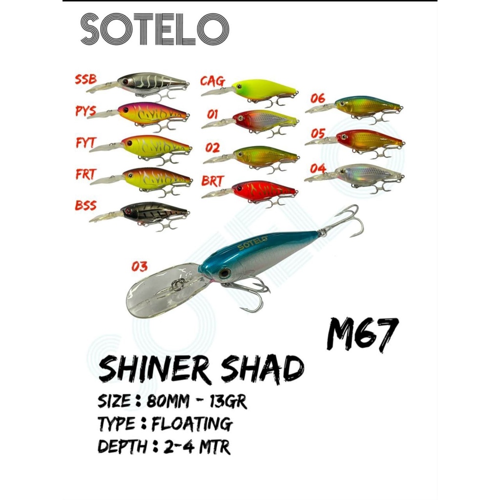 Lure SOTELO SHINER SHAD (8cm / 13gram / Depth 2-4m) FLOATING