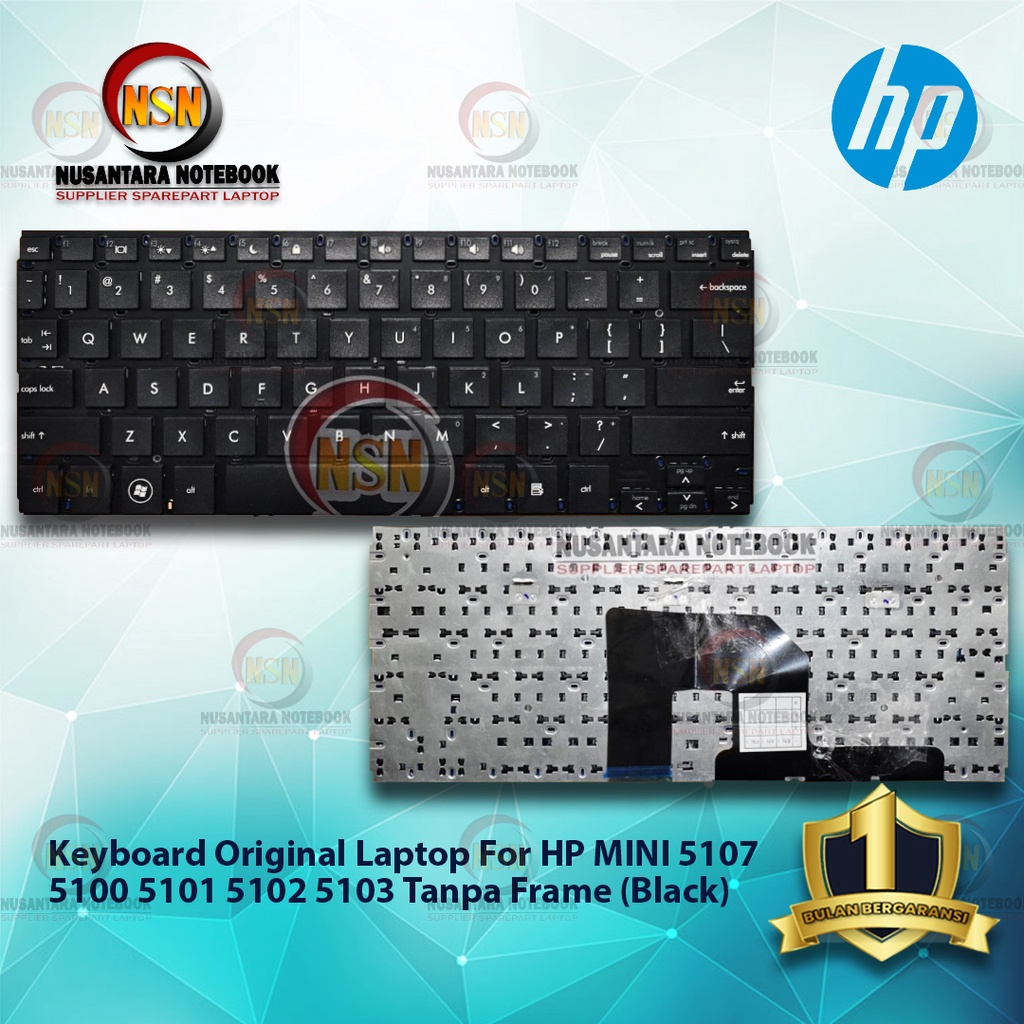 Keyboard Original Uset lantopLaptop HP MINI 5107 5100 5101 5102 5103 Without Frame Black