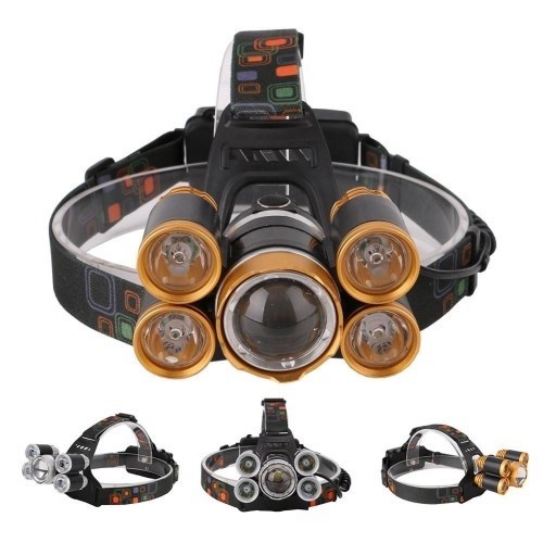 SENTER KEPALA MINI 5 LED 50W + 10W / HEADLAMP USB CHARGEABLE - YS Shop