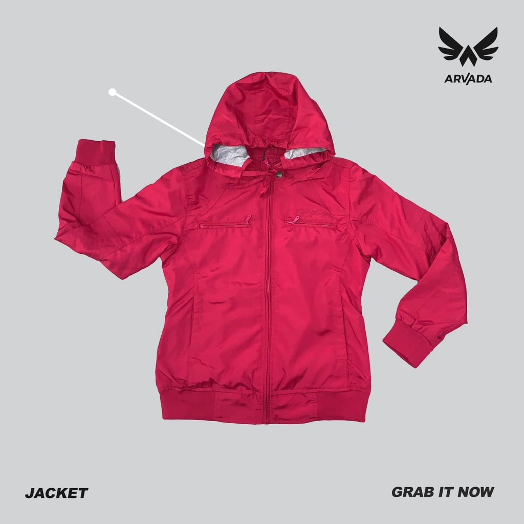 Arvada Parasit Zipper Hoodie Fushia | Jaket Wanita
