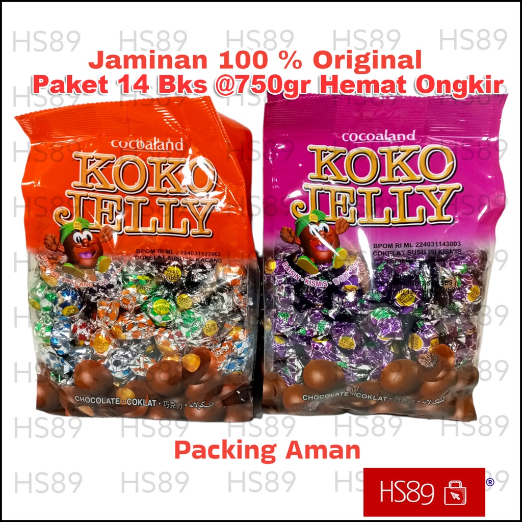 

Koko Jelly Malaysia isi 14 bks 750 gr Isi Kacang Peanut Kismis Raisin