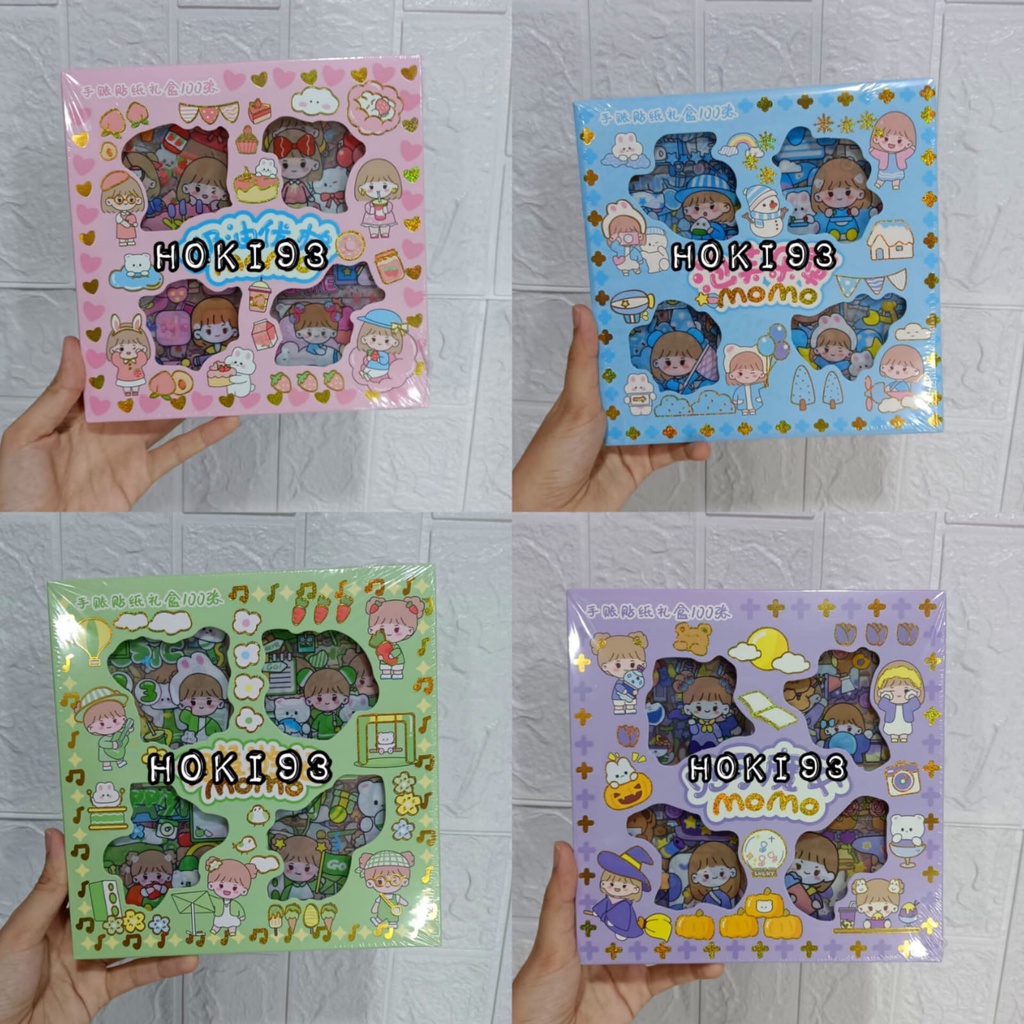 STICKER KARTUN lucu MOMO SET BOX stiker SET KARTUN