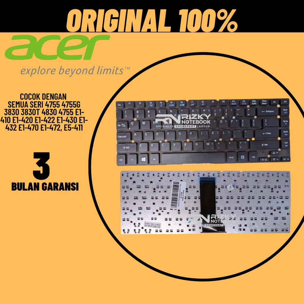 (ORI)  Keyboard Laptop Acer Aspire 4755 4755G 3830 3830T 4830 4830T 4755 E1-410 E1-420 E1-422 E1-430 E1-432 E1-470 E1-472, E5-411