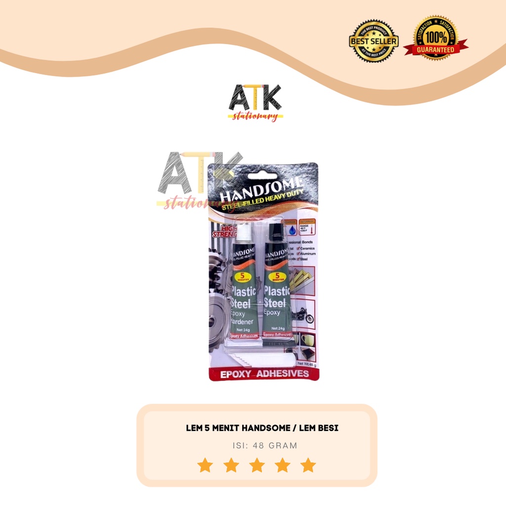 

Lem Campur Handsome Plastic Steel Epoxy Serbaguna / Lem Besi 5 menit atk