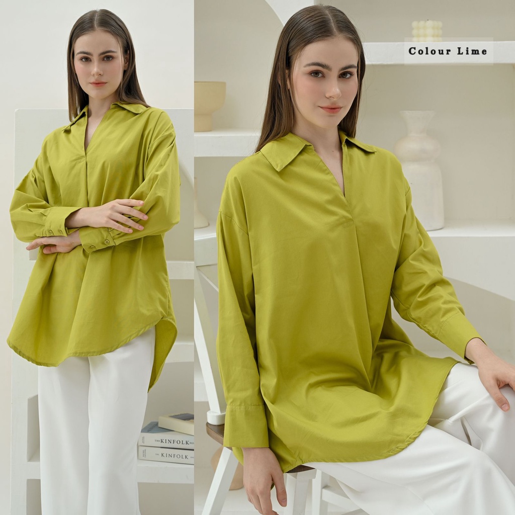 CONSENNSO v neck oversized blouse