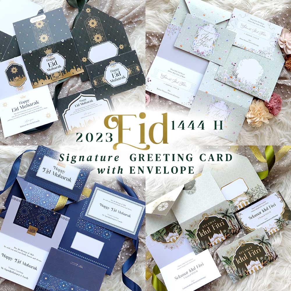 CUSTOM Kartu Lebaran 1444 H Kartu Ucapan Idul Fitri 2023 Amplop Ramadhan Greeting Card Ramadan POSTCARD