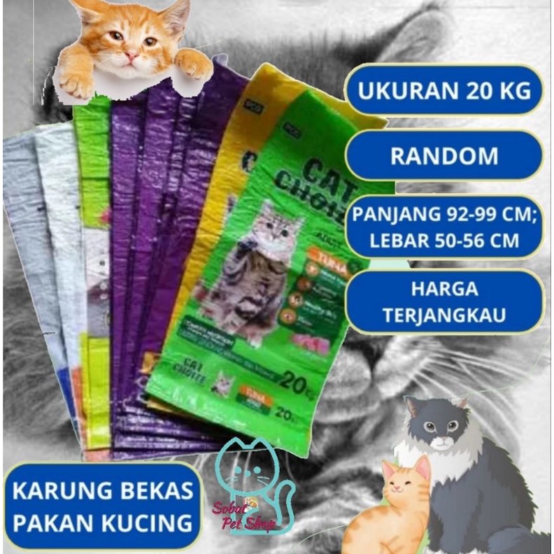 karung bekas pakan kucing 20kg