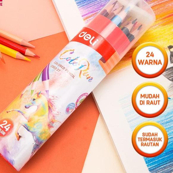 

Termurah✔️-Pensil Warna DELI 24 Warna Bonus Serutan - EC00327
