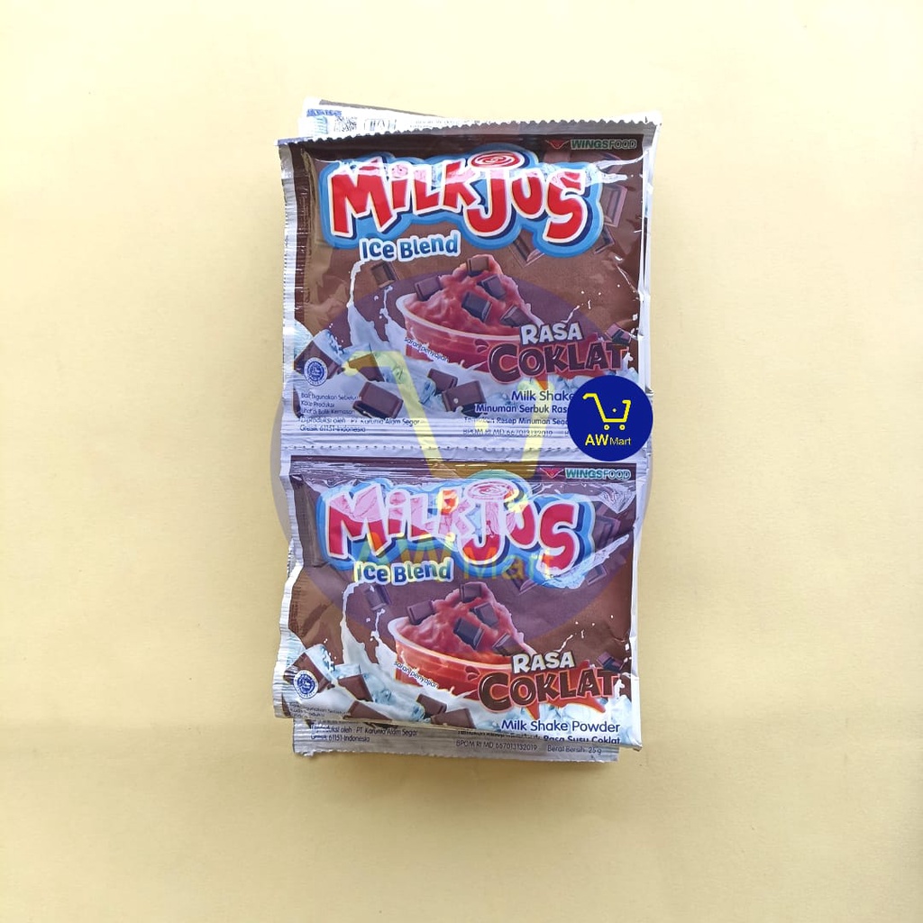 MILKJUS ICE BLEND RENCENG ISI ( 10 SACHET X 25 GRAM ) - MILK SHAKE POWDER, MINUMAN SERBUK RASA STROBERI DAN MELON