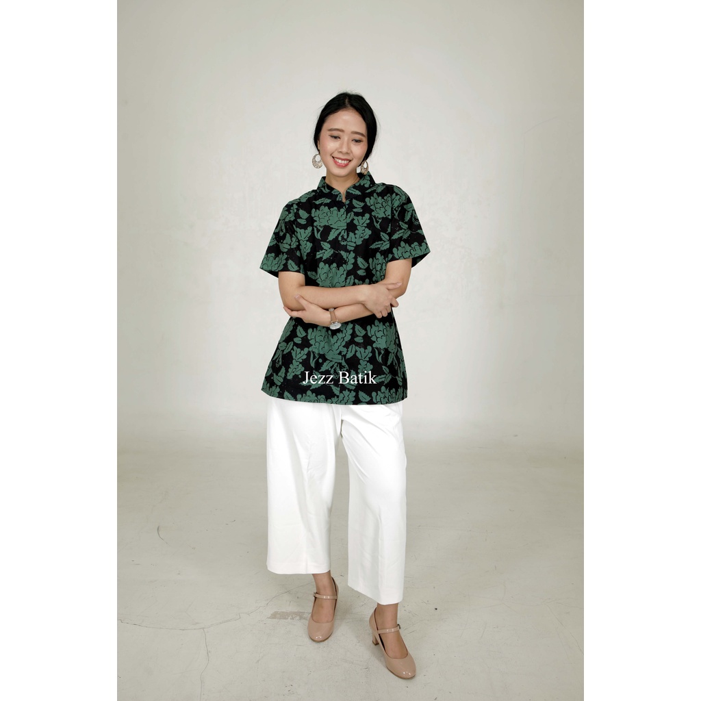 Jezz Batik - Atasan Batik Wanita Hijau