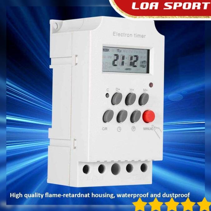 MCB Timer Digital Otomatis Pemutus Listrik 25A 220V Layar LCD