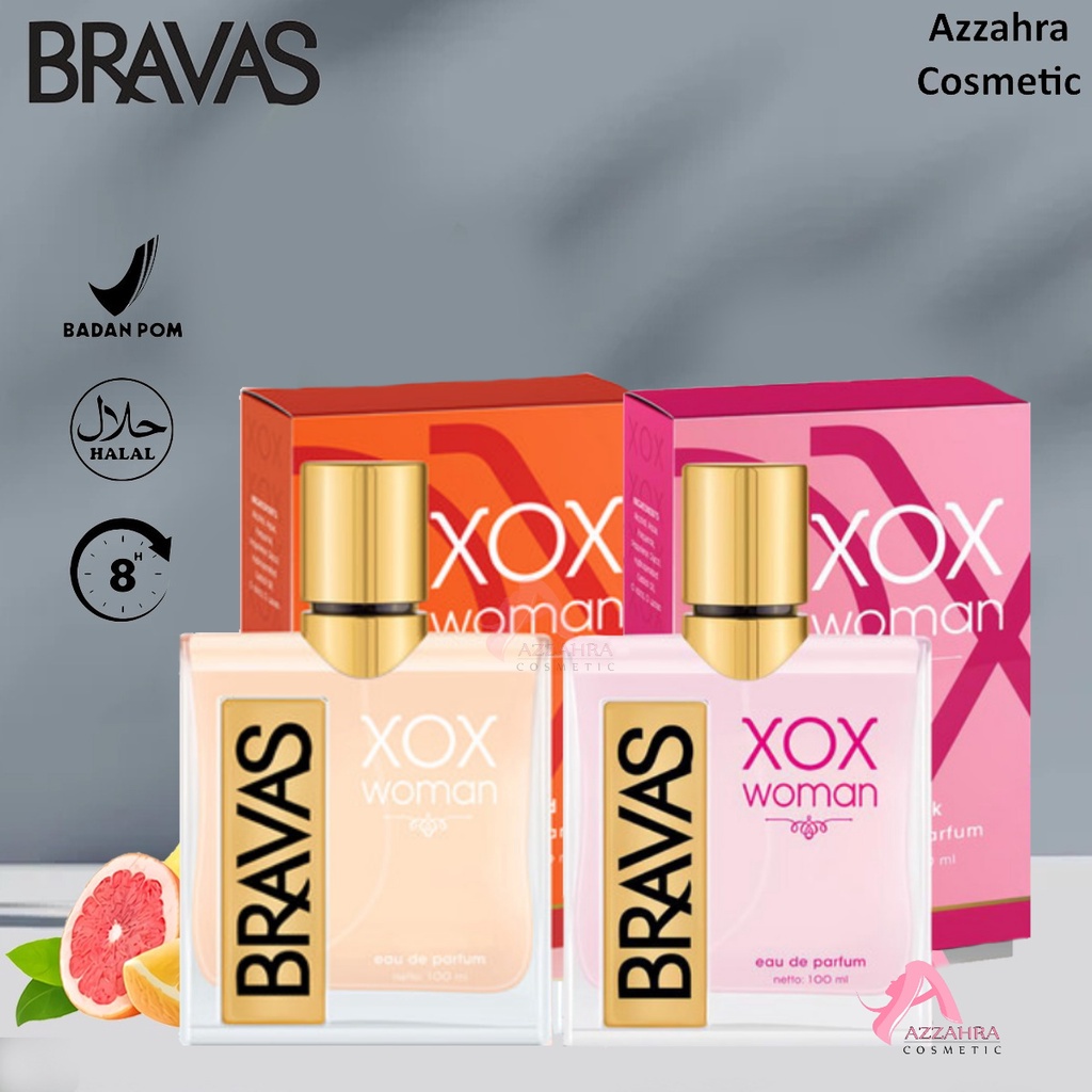 BRAVAS Eau De Parfum XOX Man Woman 100ml - Parfum Wanita | HALAL Perfume Spray - EDP ORIGINAL 100% Terdaftar BPOM