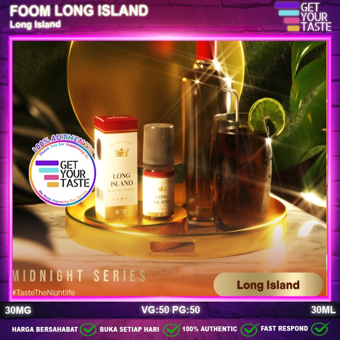 Liquid Foom Long Island Salt Nic 30ML Midnight Series by Flooid x RV