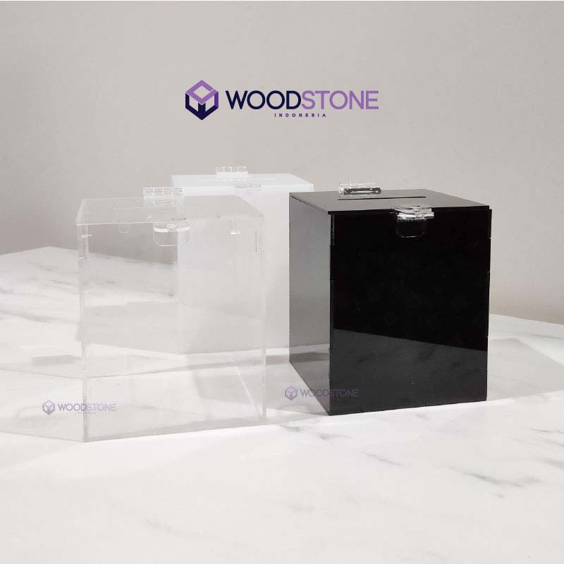 Kotak Amal Akrilik kotak sumbangan saran masjid infaq undian celengan Acrylic box kotak tip uang