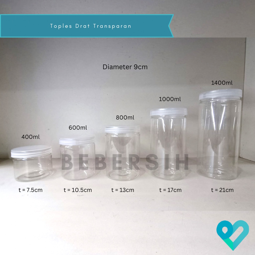 Toples Tabung Jar Plastik/Toples Tutup Drat/Toples Putar