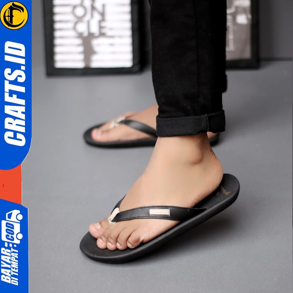 Sandal Kulit Pria Dewasa Sendal Jepit Crafts Bapho