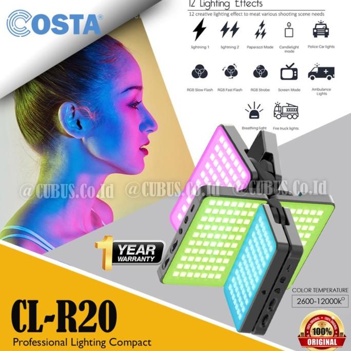 Costa Cl R20 Rgb Flod 20 Watt Led Video Studio Lighting Lampu Compact