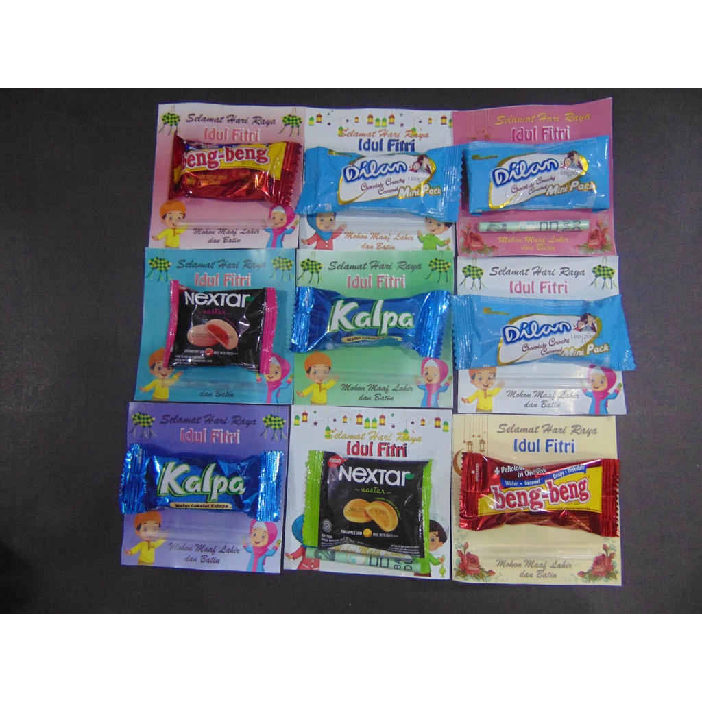 Amplop sedotan + snack lebaran lucu / Mini Gift Snack